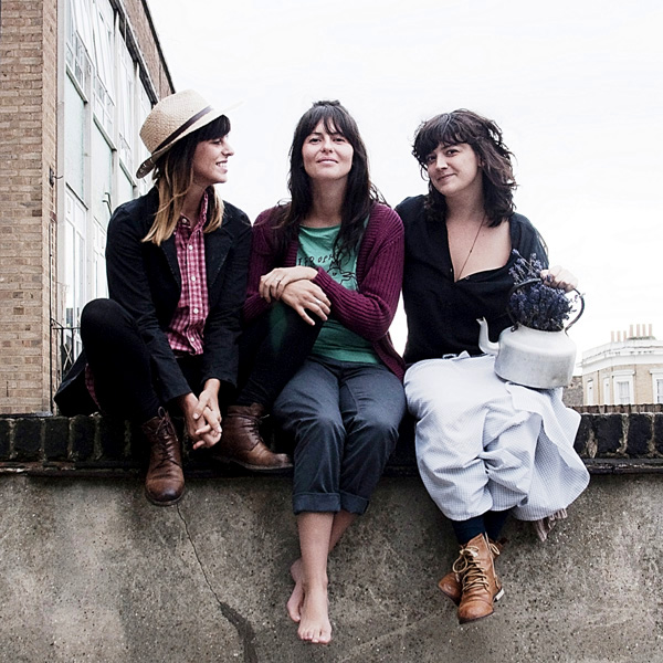 Three italian friends on roof, London